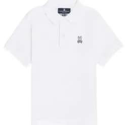 Psycho Bunny Kids - Polo Clássico, Branco Fashion