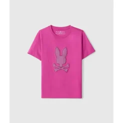 Psycho Bunny Kids - Riviera Graphic Tee, Vermelho Fúcsia Hot