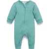Pure Baby - Baby Boy Macacão com zíper canelado, verde musgo Fashion