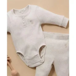Pure Baby - Leggings caneladas neutras para bebês, melange de trigo Discount