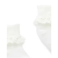 Pure Baby - Meia de renda branca para bebé menina Hot