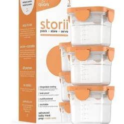 Quark Baby Quark - 3Pk Storrii Recipientes de comida para bebês com tampas, 5 onças Sale