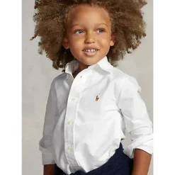Ralph Lauren - Camisa The Iconic Baby Oxford de manga comprida, 18M, branca New