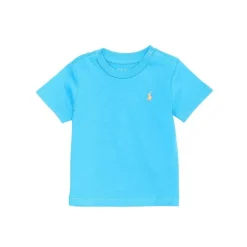 Ralph Lauren - Camisola de manga curta de jersey para bebé menino, azul Outlet