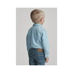 Ralph Lauren - Camisola manga comprida Chambray - Azul Claro 2T Fashion