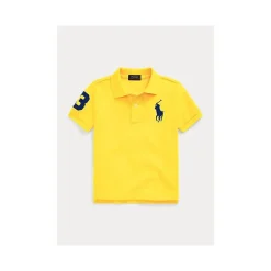 Ralph Lauren - manga curta Big Pony Mesh Polo Racing Yellow Best