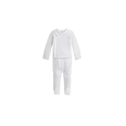 Ralph Lauren - Top e calça de algodão listrado, Quartzo Urze/Branco Outlet