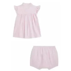 Ralph Lauren Baby – 2 unidades de blusa de malha Oxford de manga curta com Bloomer, rosa Carmel Sale