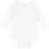 Ralph Lauren Baby - Body de manga comprida com gola redonda, branco Fashion