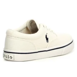 Ralph Lauren Baby - Boy Vulcanized Keaton Cream Canvas W/ Navy New