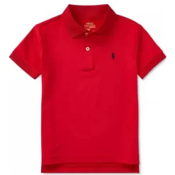 Ralph Lauren Baby – Camisa polo masculina Performance Jersey, vermelha New