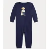 Ralph Lauren Baby - Chinelo Cinza Linho Americano Urso Clearance