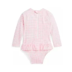 Ralph Lauren Baby - Maiô de guingão com babados de peça única para meninas Online