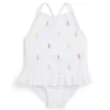 Ralph Lauren Baby - 1Pk All Over Pony Schiffli Maiô Branco Clearance