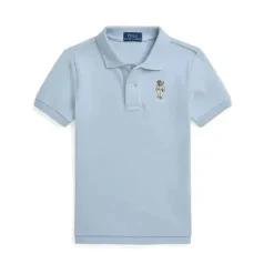 Ralph Lauren Baby - Polo gráfico de malha básica de manga curta Novelty Bear, azul Hmngway Bear Best