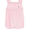 Ralph Lauren Baby - Shorts sem mangas Oxford Mesh Bubble, rosa claro Clearance