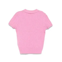 Ralph Lauren Baby - Short-Sleeve Combed Cotton Mini Cable Knit Polo, Pink/Green Hot