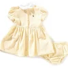 Ralph Lauren Baby - Short-Sleeve Oxford Mesh Striped Dress With Peter Pan Collar, Yellow Best