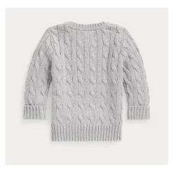 Ralph Lauren Baby – Suéter de manga comprida de algodão com gola redonda Clearance