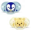 Raz Baby Razbaby - Keep It Kleen Chupeta 2Pk, Pinguim e Urso Fashion