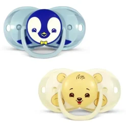 Raz Baby Razbaby - Keep It Kleen Chupeta 2Pk, Pinguim e Urso Fashion