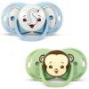 Raz Baby Razbaby - Keep It Kleen Chupeta 2Pk, Elephant &amp; Monkey Outlet