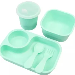 Re Play - Conjunto de jantar minúsculo 5Pk Suprimentos de alimentação para bebês e crianças pequenas, hortelã Hot