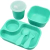 Re Play - Conjunto de jantar minúsculo 5Pk Suprimentos de alimentação para bebês e crianças pequenas, Aqua Best