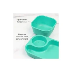 Re Play - Conjunto de jantar minúsculo 5Pk Suprimentos de alimentação para bebês e crianças pequenas, Aqua Best