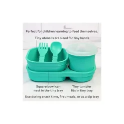 Re Play - Conjunto de jantar minúsculo 5Pk Suprimentos de alimentação para bebês e crianças pequenas, Aqua Best