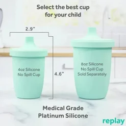 Re Play - Copo com canudinho de silicone sustentável de 8 onças para crianças, hortelã Sale