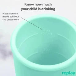 Re Play - Copo com canudinho de silicone sustentável de 8 onças para crianças, hortelã Sale
