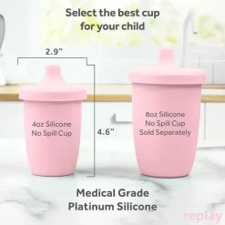 Re Play - Copo com canudinho de silicone sustentável de 8 onças para crianças, rosa gelo Outlet