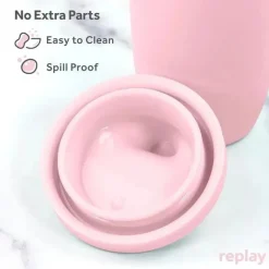 Re Play - Copo com canudinho de silicone sustentável de 8 onças para crianças, rosa gelo Outlet