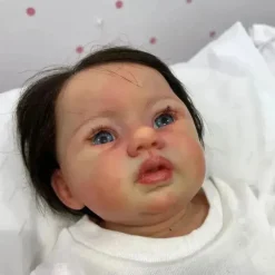 MacroBaby Reborn Baby Dolls - White Vinyl & Brown Hair, Abigail Hot