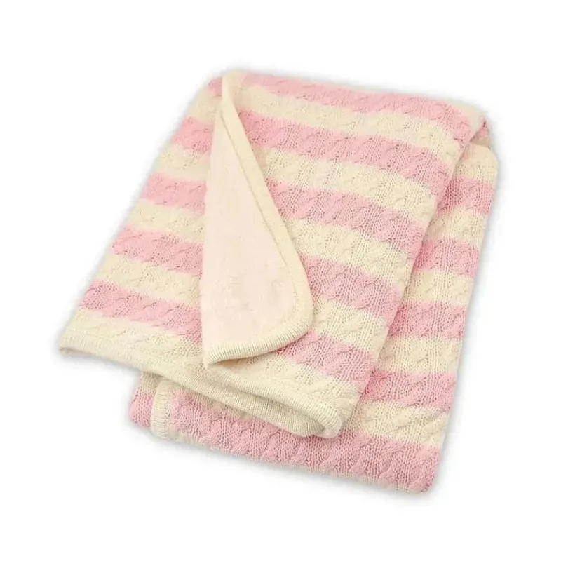 recmnascido__cobertor_de__SKUt6tzMqjT_0.webp Just Born Recém-nascido - cobertor de malha de cabo listrado, rosa suave/branco Outlet