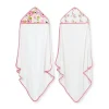 Just Born Recém-nascido - Toalhas com Capuz Blossom 2Pk, Rosa Hot