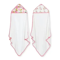 Just Born Recém-nascido - Toalhas com Capuz Blossom 2Pk, Rosa Hot