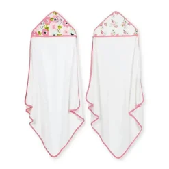 Just Born Recém-nascido - Toalhas com Capuz Blossom 2Pk, Rosa Hot