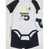 Reebok - Conjunto de 3 peças Creeper/Short/Bootie de Malha Enxoval, True White Hot