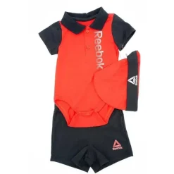 Reebok Layette Tricot Creeper/Curto/Chapéu Red Rush Clearance
