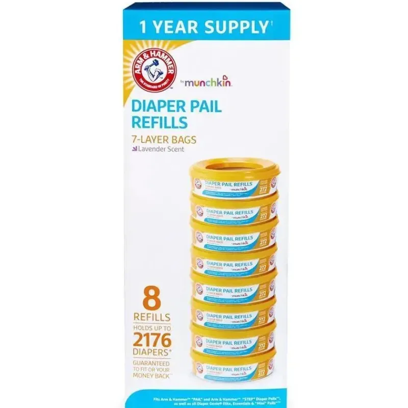 refil_de_balde_de_fralda__SKUqrRSB7ry_0.webp Munchkin Refil de balde de fralda Arm & Hammer anéis 8-Pack, 2.176-contagem New