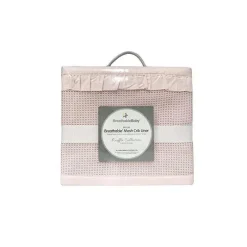 BreathableBaby RespirávelBaby - Forro de berço de malha respirável, coleção Deluxe Ruffle, Blush Discount