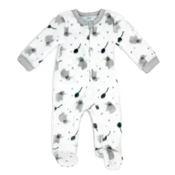 Rose Textiles Rose Textile - Baby Neutral Grey Elephant Printed Fleece Sleeper Best