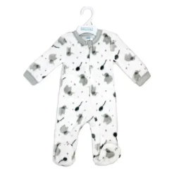 Rose Textiles Rose Textile - Baby Neutral Grey Elephant Printed Fleece Sleeper Best