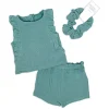 Rose Textiles Rose Textile - Conjunto curto de gaze Tod para meninas, 3 unidades, azul Outlet