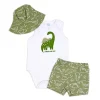 Rose Textiles Rose Textile - Conjunto de chapéu de sol dinossauro para bebê menino 3Pk New