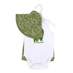 Rose Textiles Rose Textile - Conjunto de chapéu de sol dinossauro para bebê menino 3Pk New