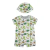 Rose Textiles Rose Textile - Conjunto de 2 macacões para bebês meninos dinossauros Hot