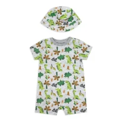 Rose Textiles Rose Textile - Conjunto de 2 macacões para bebês meninos dinossauros Hot